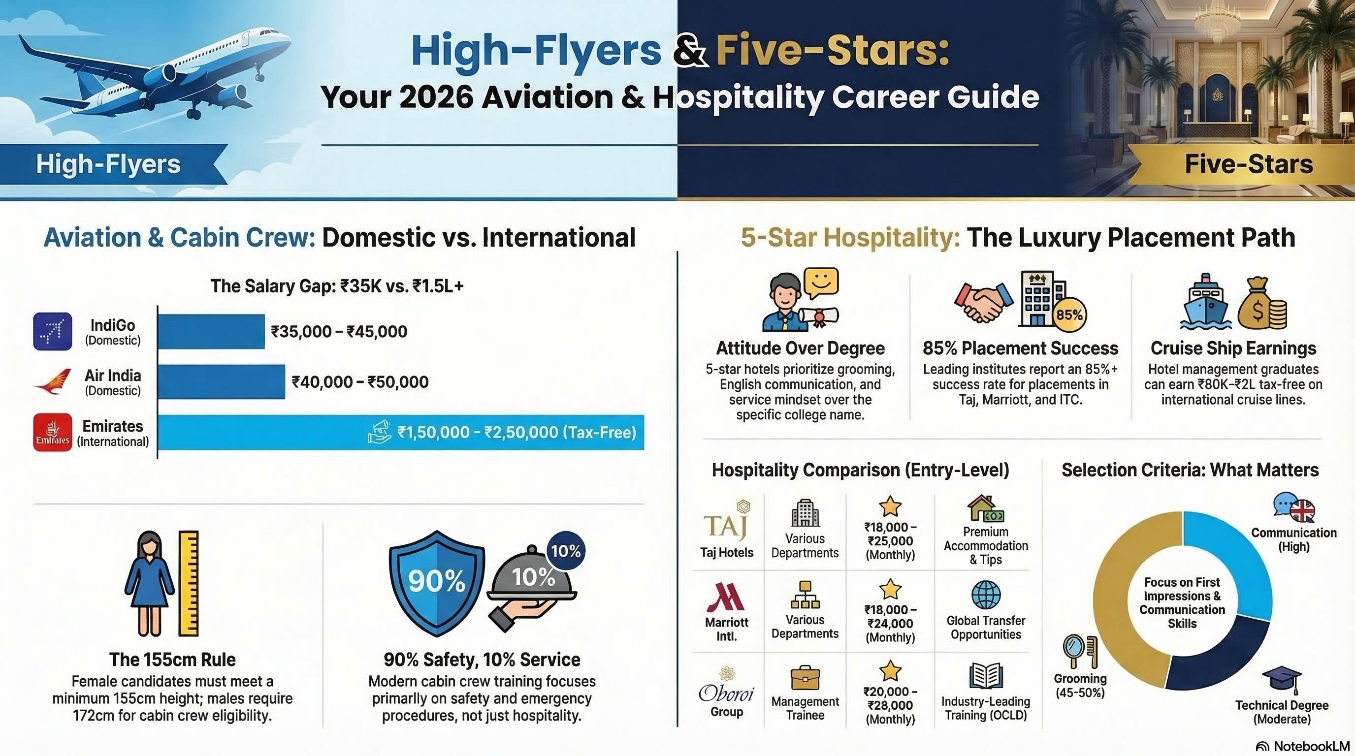 Hotel Management Placement in 5 Star Hotels 2026: Complete Guide to Luxury Hospitality Careers - Hotel Mgmt career guide from Wings Institute Vadodara Gujarat